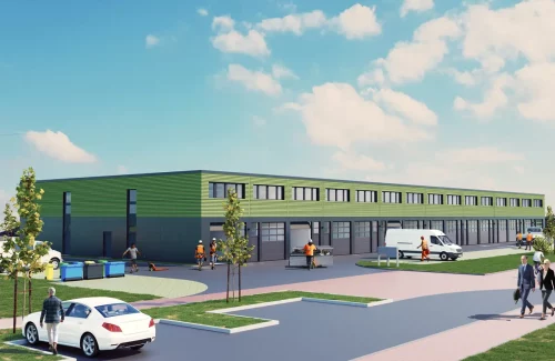 Titelbild von einem Rendering der zukünftigen GreenPlaces in Mannheim in Baden-Württemberg